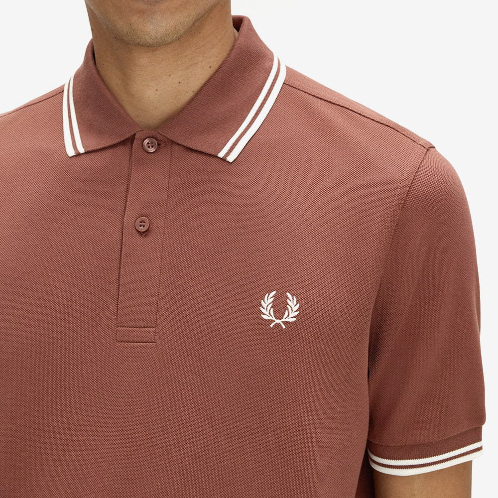 프레드페리 M3600 트윈 팁 프레드페리 셔츠 위스키브라운 에크루(Fred Perry M3600 Twin Tipped Fred Perry Shirt Whisky Brown Ecru) - 4