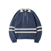 Phyps Dept Beads String Hockey Long Sleeve Vintage Navy
