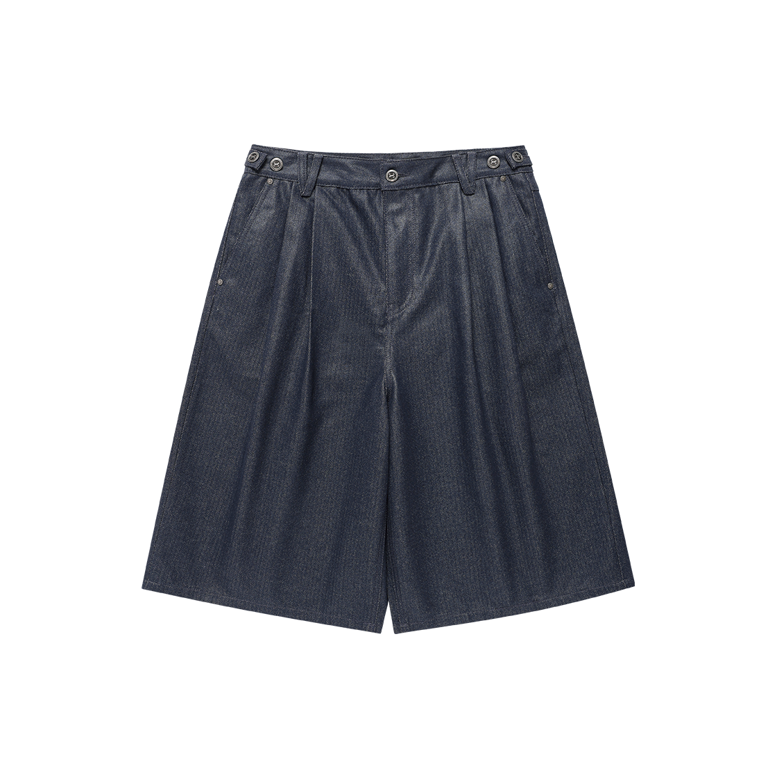 WH5B1D6110IDG WESLEY HYUSTON Herringbone Glow Denim Bermuda Pants Indigo