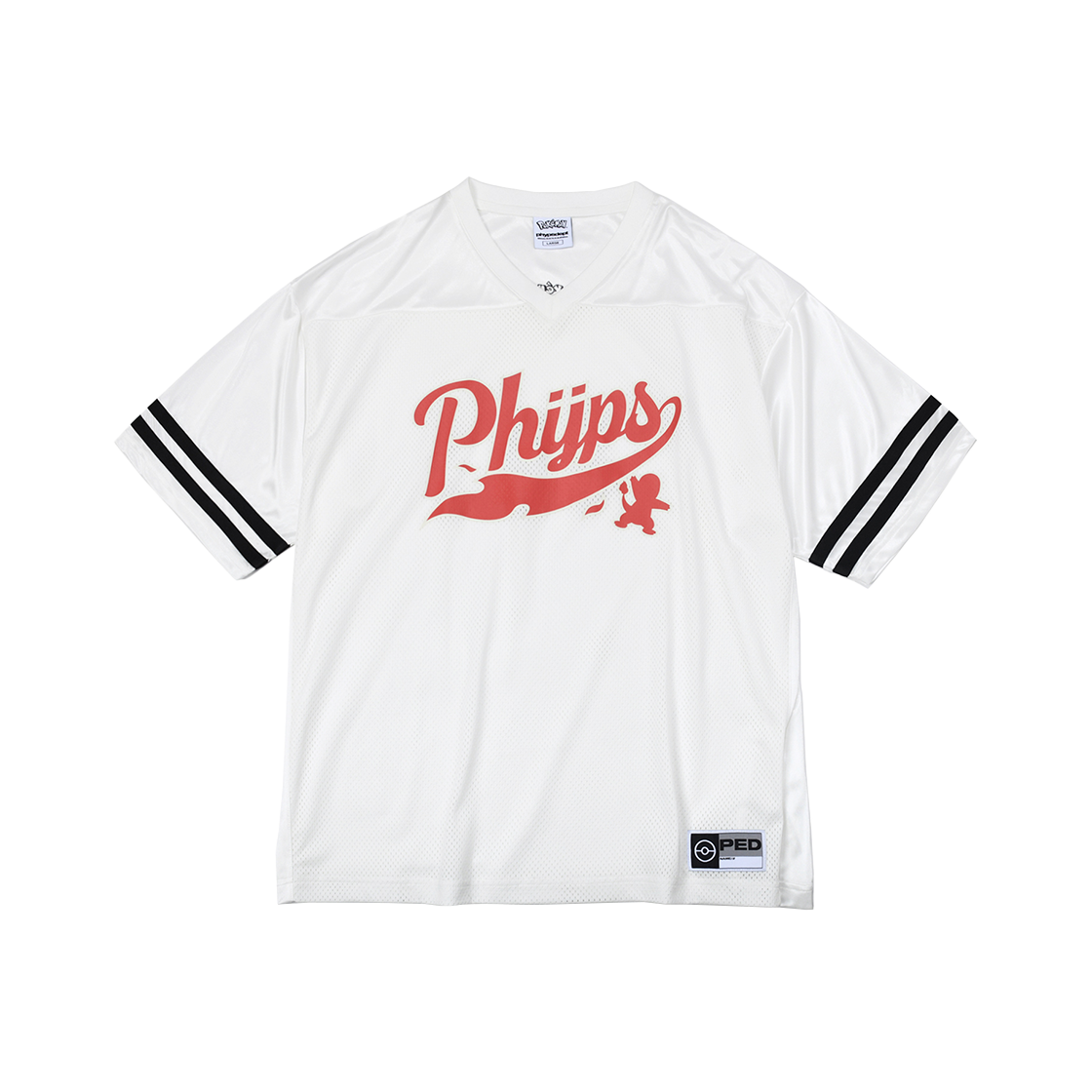 PFM1SS307CWH Phyps Dept Poketmonster Star Tail Mesh Short Sleeve White