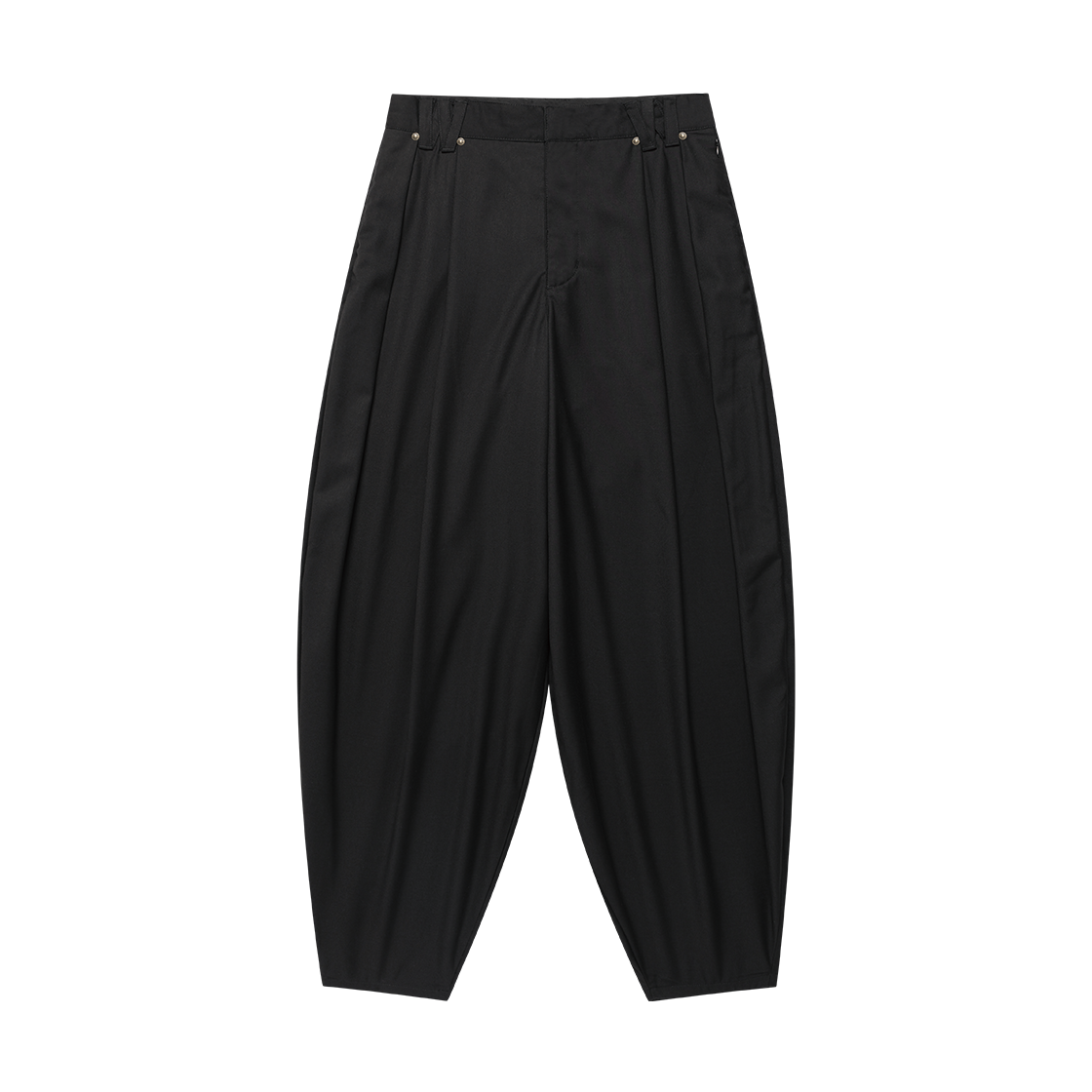 WH4A1W5040BLK WESLEY HYUSTON Deep Tuck Balloon Slacks Black