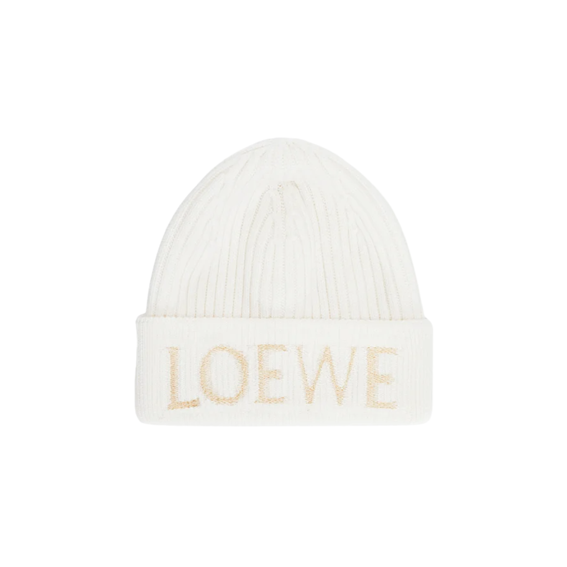 (W) 로에베 울 비니 화이트((W) Loewe Beanie in Wool White)