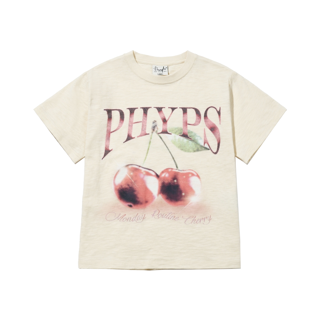 PFM1SS206ACR Phyps Dept Women's Crop Cherry T-Shirt Cream