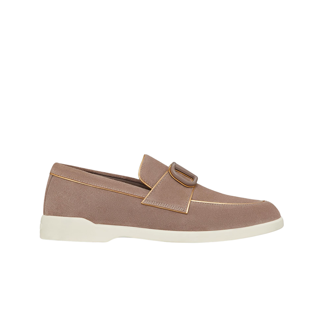 (W) 발렌티노 레저 플로우 스플릿 레더 로퍼 클레이 앤티크 브래스((W) Valentino Leisure Flows Split Leather Loafers Clay Antique Brass)