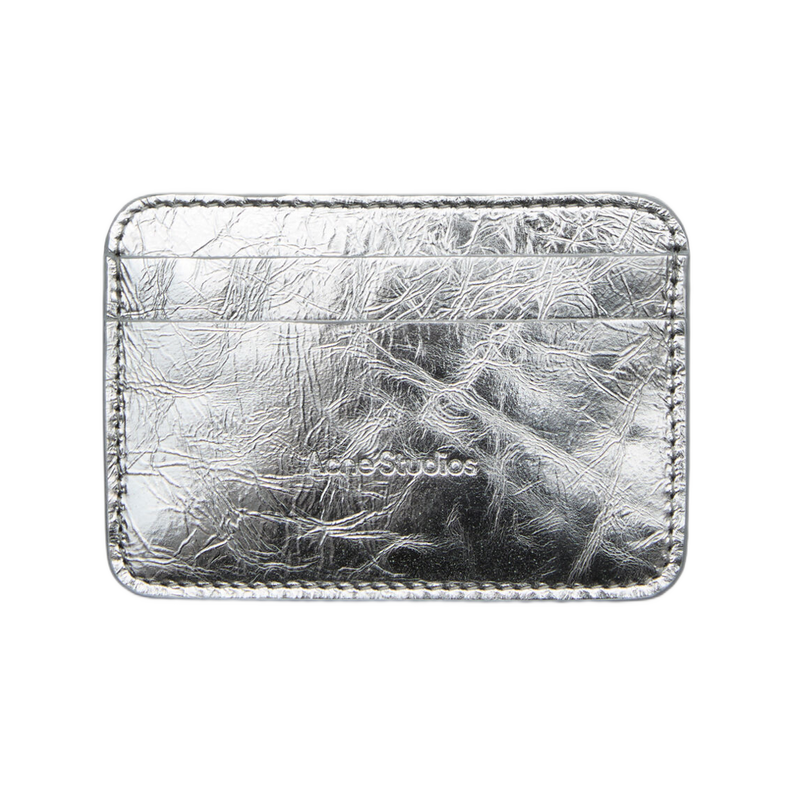 CG0277-AAE Acne Studios Leather Card Holder Silver