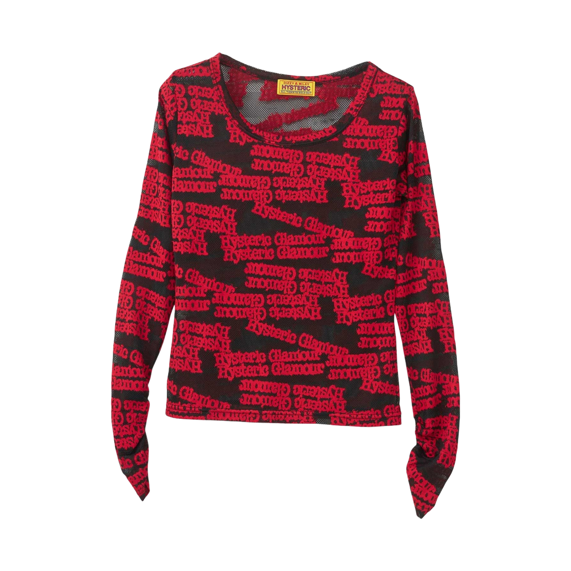 01253CL02 (W) Hysteric Glamour Type Logo Jacquard Chibi T-Shirt Red