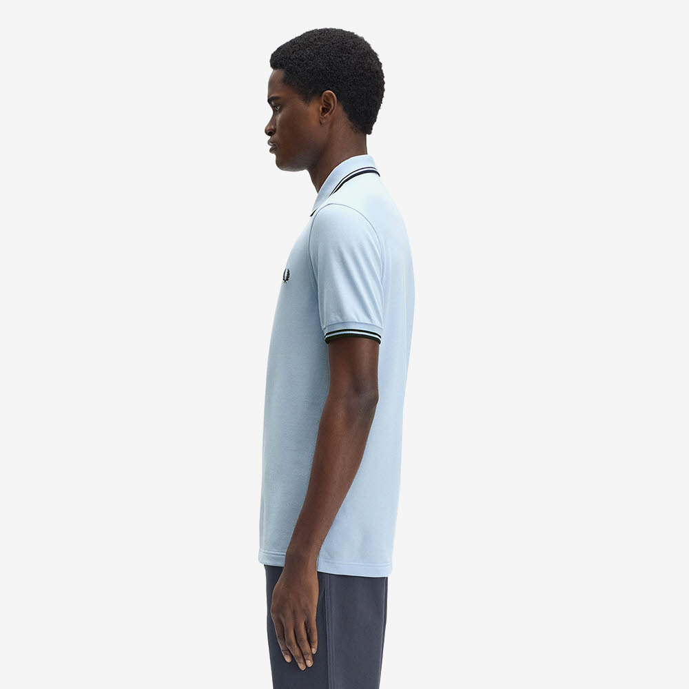 프레드페리 M3600 트윈 팁 프레드페리 셔츠 라이트스모크 네이비(Fred Perry M3600 Twin Tipped Fred Perry Shirt Light Smoke Navy) - 3