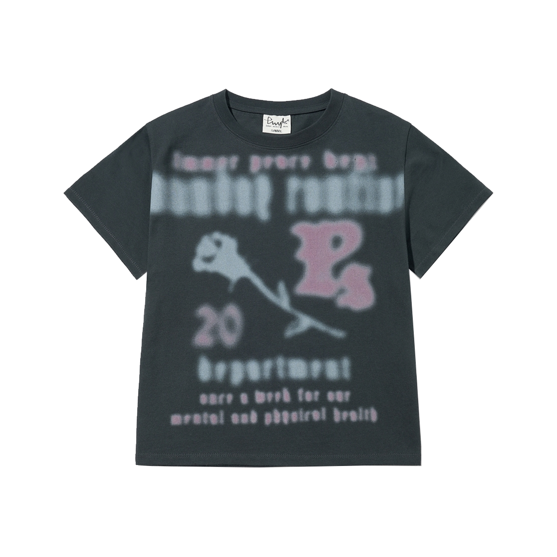 피지컬 디파트먼트 우먼즈 블러 타이포 반팔티셔츠 차콜(Phyps Dept Women's Blur Typo T-shirt Charcoal)