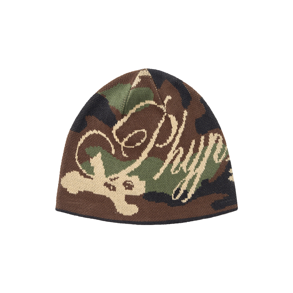 PFX2BN303ACA Phyps Dept Jacquard Lettering Beanie Camo