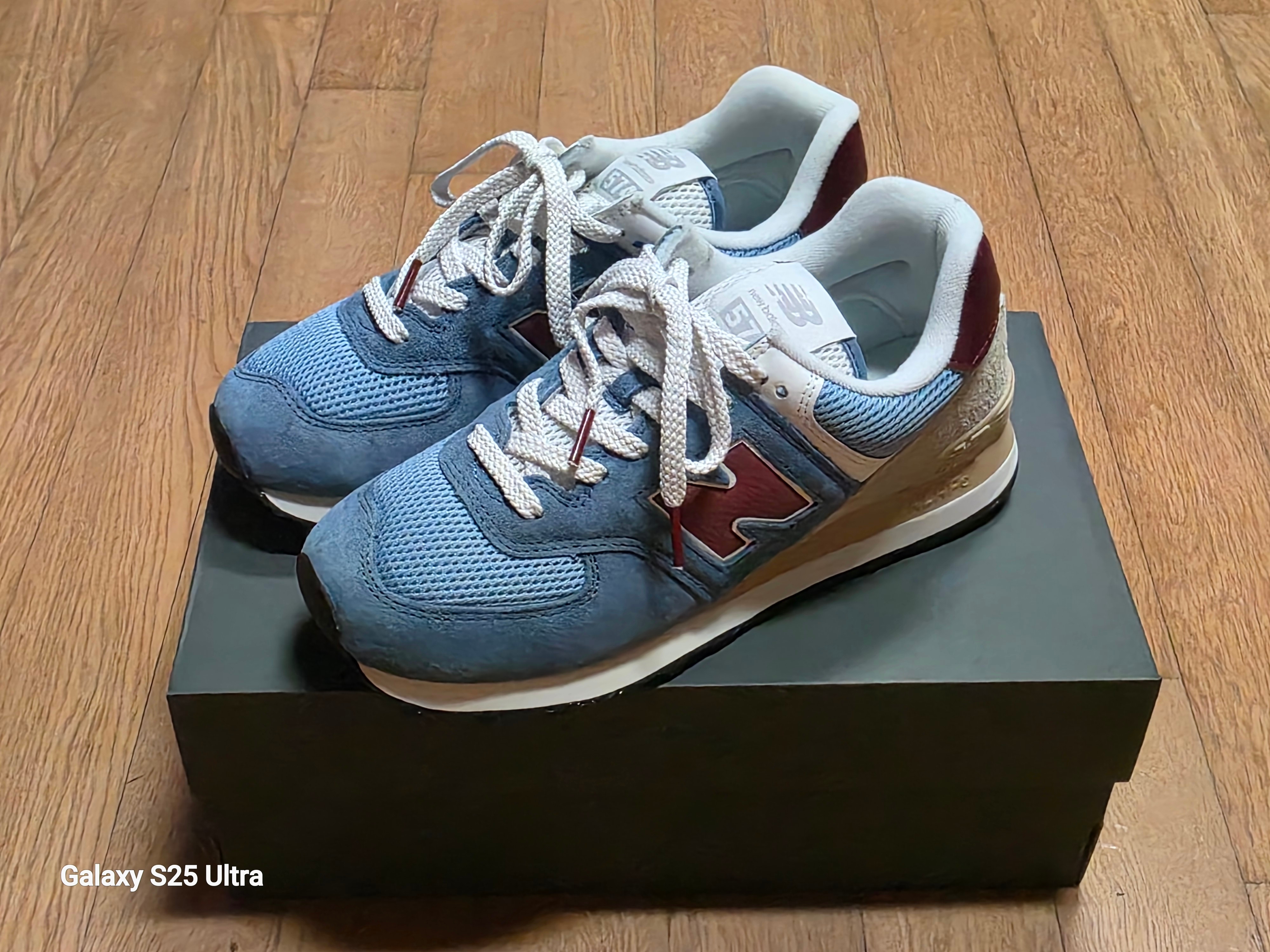New Balance 574 Shoreline Blue Stillwater 착용 스타일 - 3