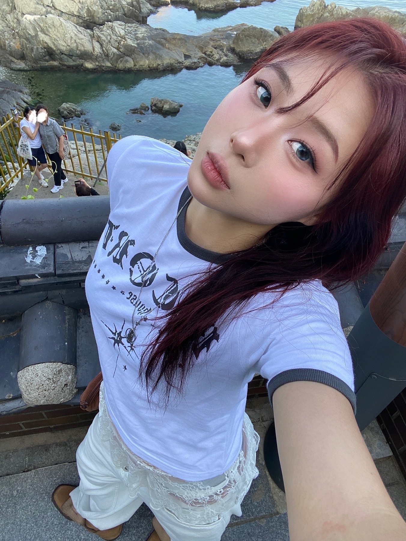 SLOW RECORD HOUSE Unisex RECORD Ringer Tee White 착용 스타일 - 1