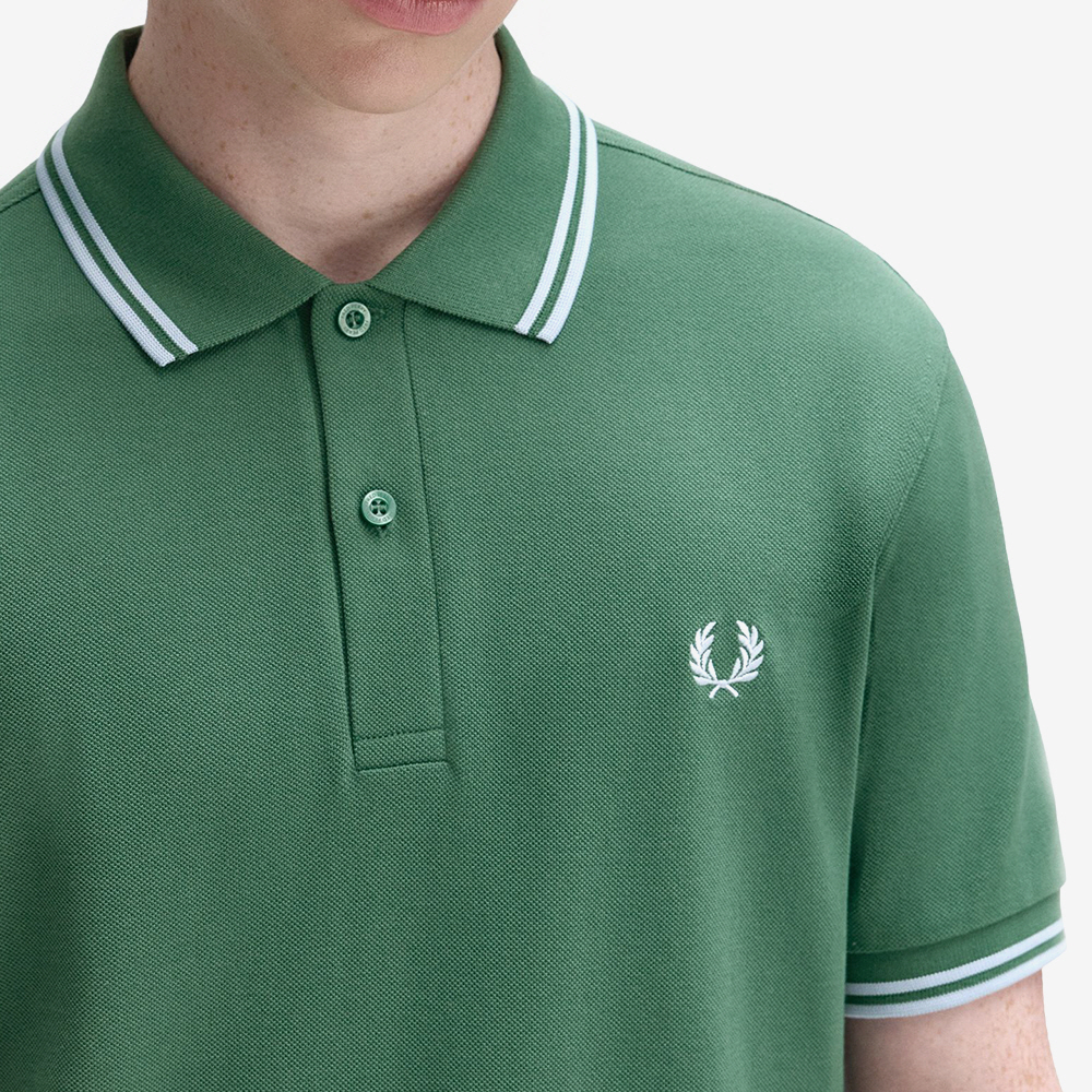 프레드페리 M3600 트윈 팁 프레드페리 셔츠 스포츠그린 트랙블루(Fred Perry M3600 Twin Tipped Fred Perry Shirt Sport Green Track Blue) - 4