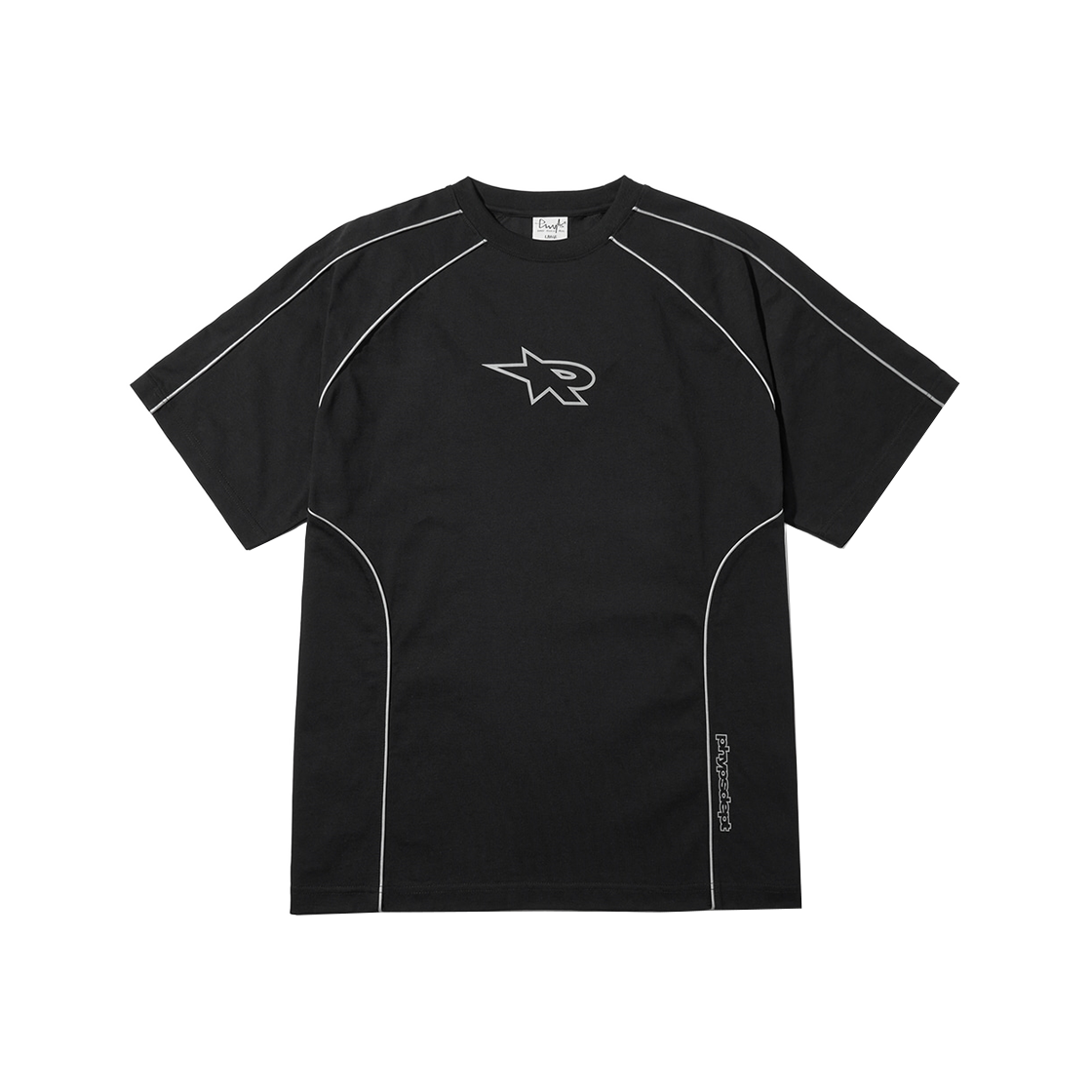 PFM1SS322ABK Phyps Dept Reflective Piping Football Short Sleeve Black