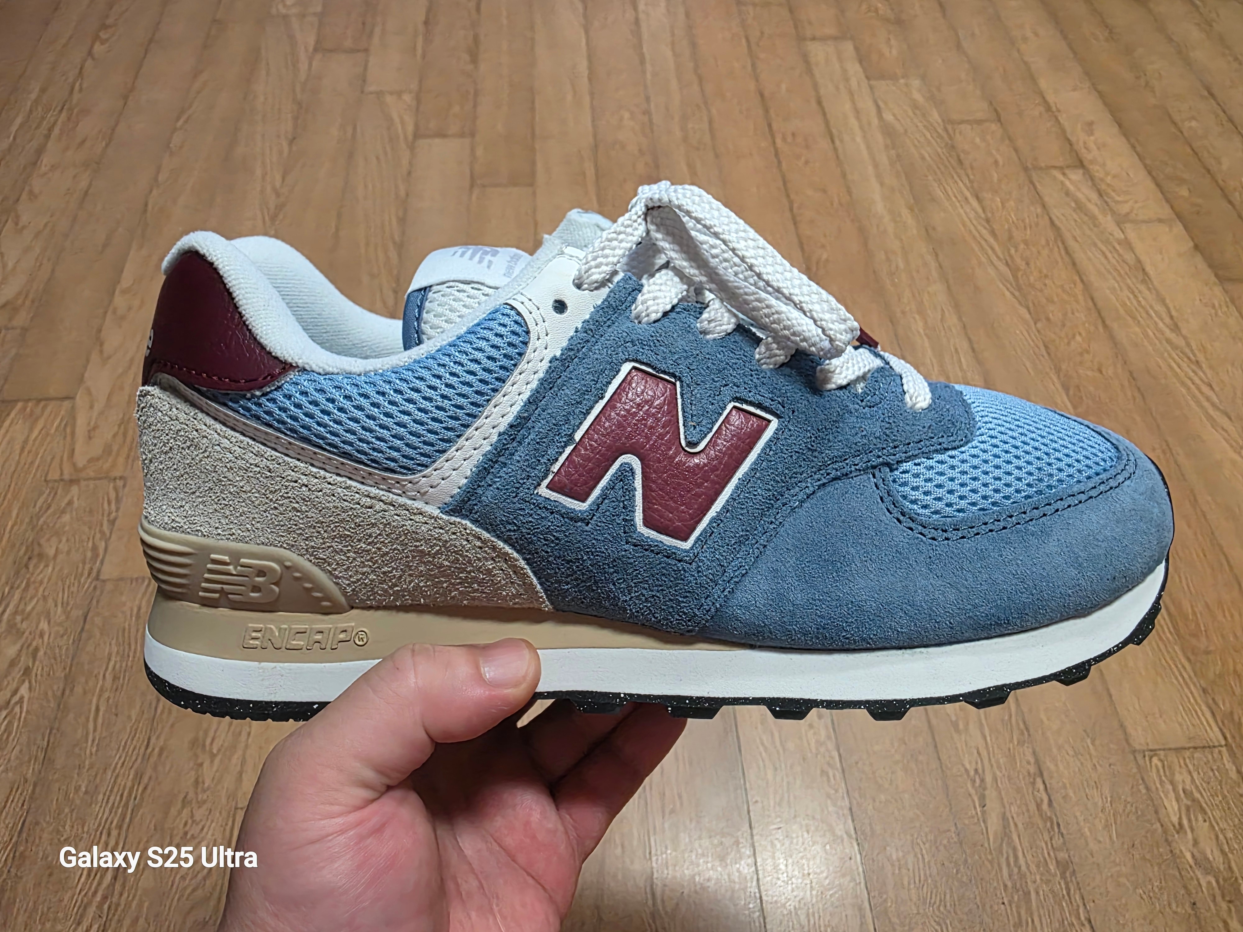 New Balance 574 Shoreline Blue Stillwater 착용 스타일 - 2