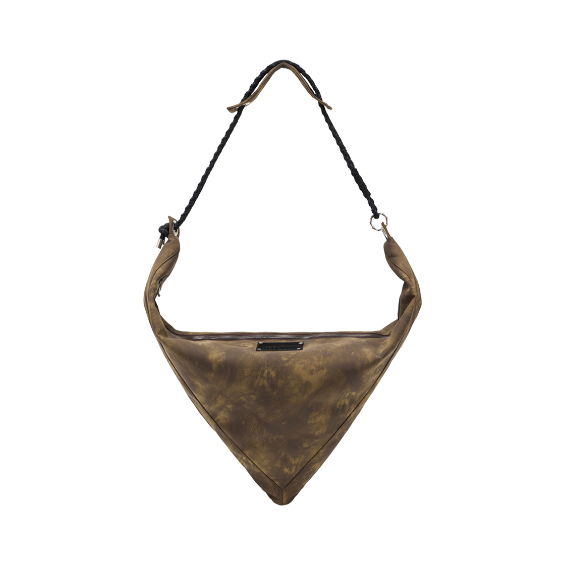 웨슬리휴스턴 제이콥 레더 트라이앵글 크로스백 브라운(WESLEY HYUSTON Jacob Leather Triangle Cross Bag Brown)