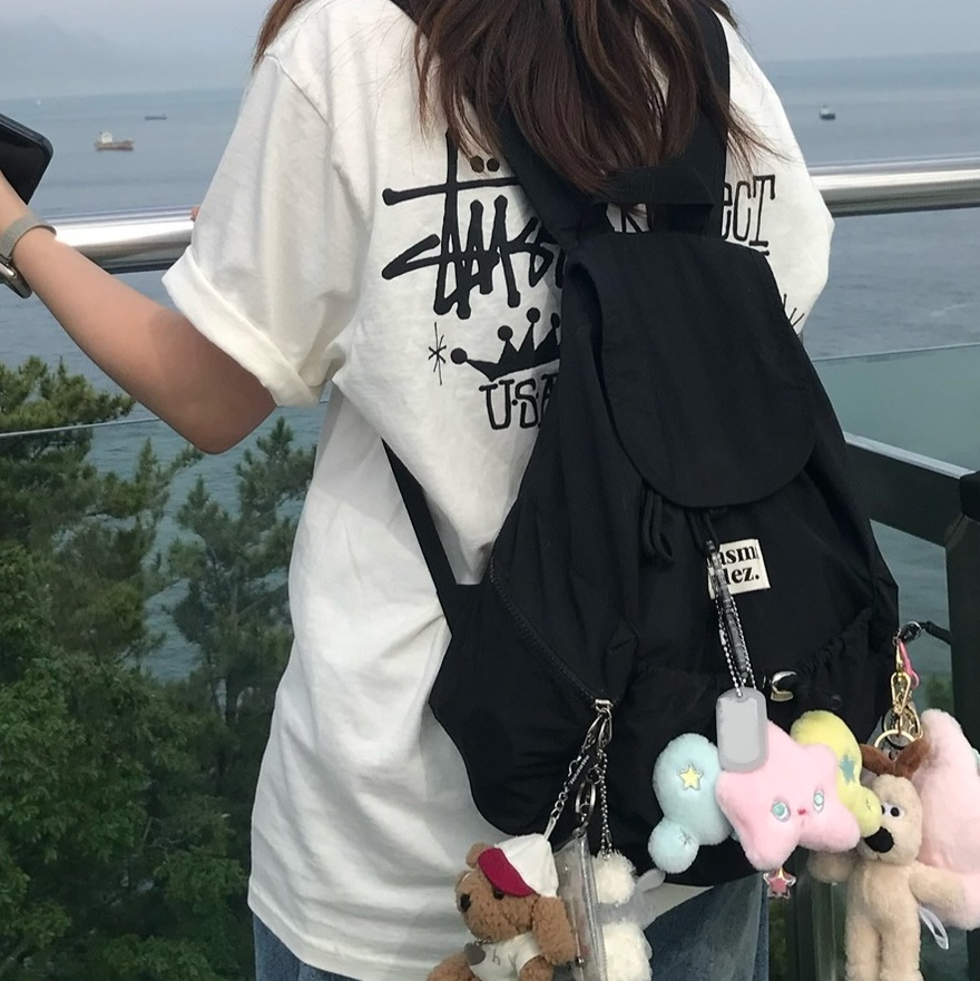 Stussy Respect The Pool T-Shirt Pigment Dyed Natural, NCT Wish Poppop 2nd Mini Album Wichu Keyring Ver. 착용 스타일 - 2