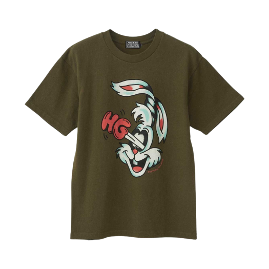 HYSTERIC RABBIT Tシャツ オリーブ SKULL BERRY チビTシャツ