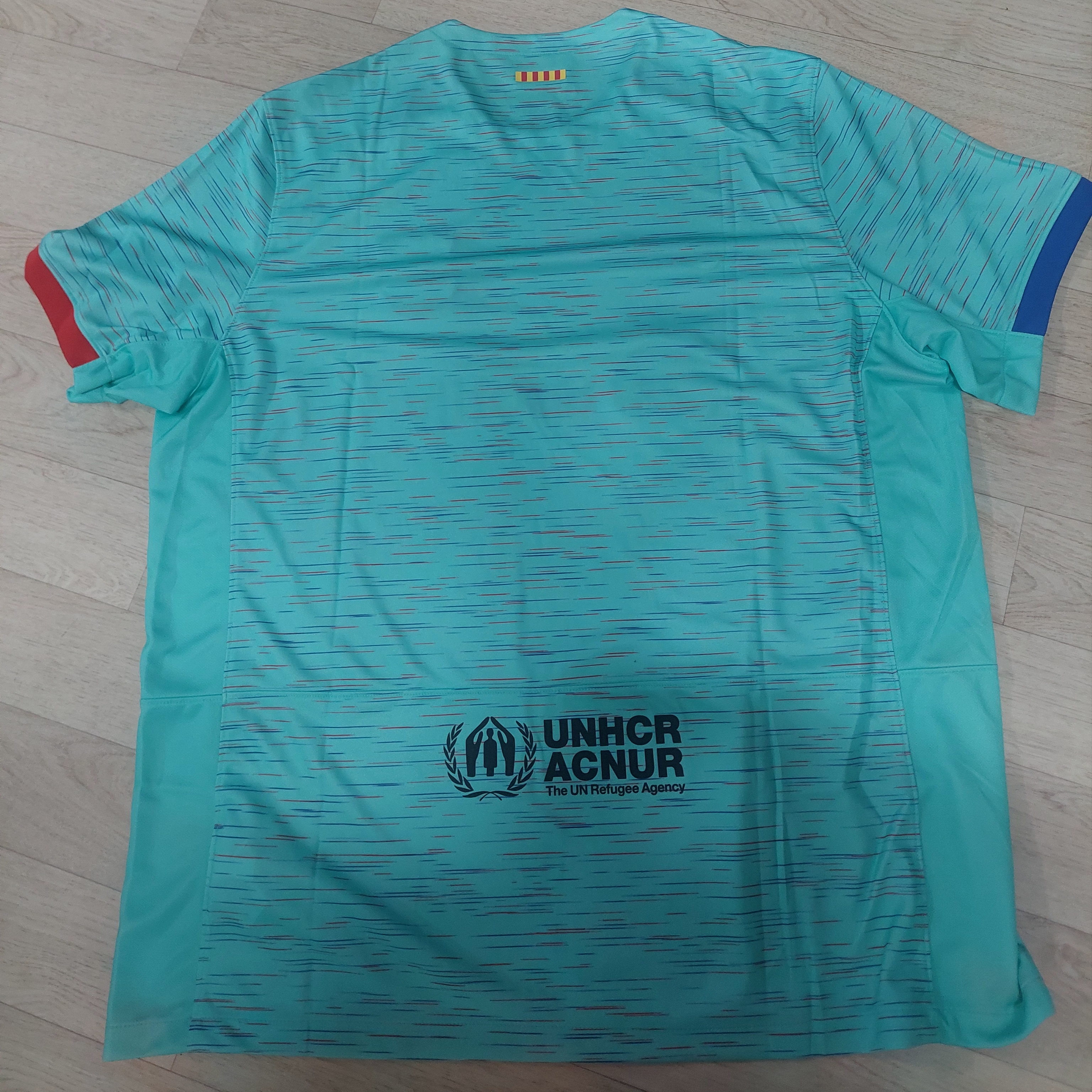 Nike FC Barcelona 2023/24 Stadium Third Dri-Fit Soccer Jersey Aqua Royal Blue 착용 스타일 - 2