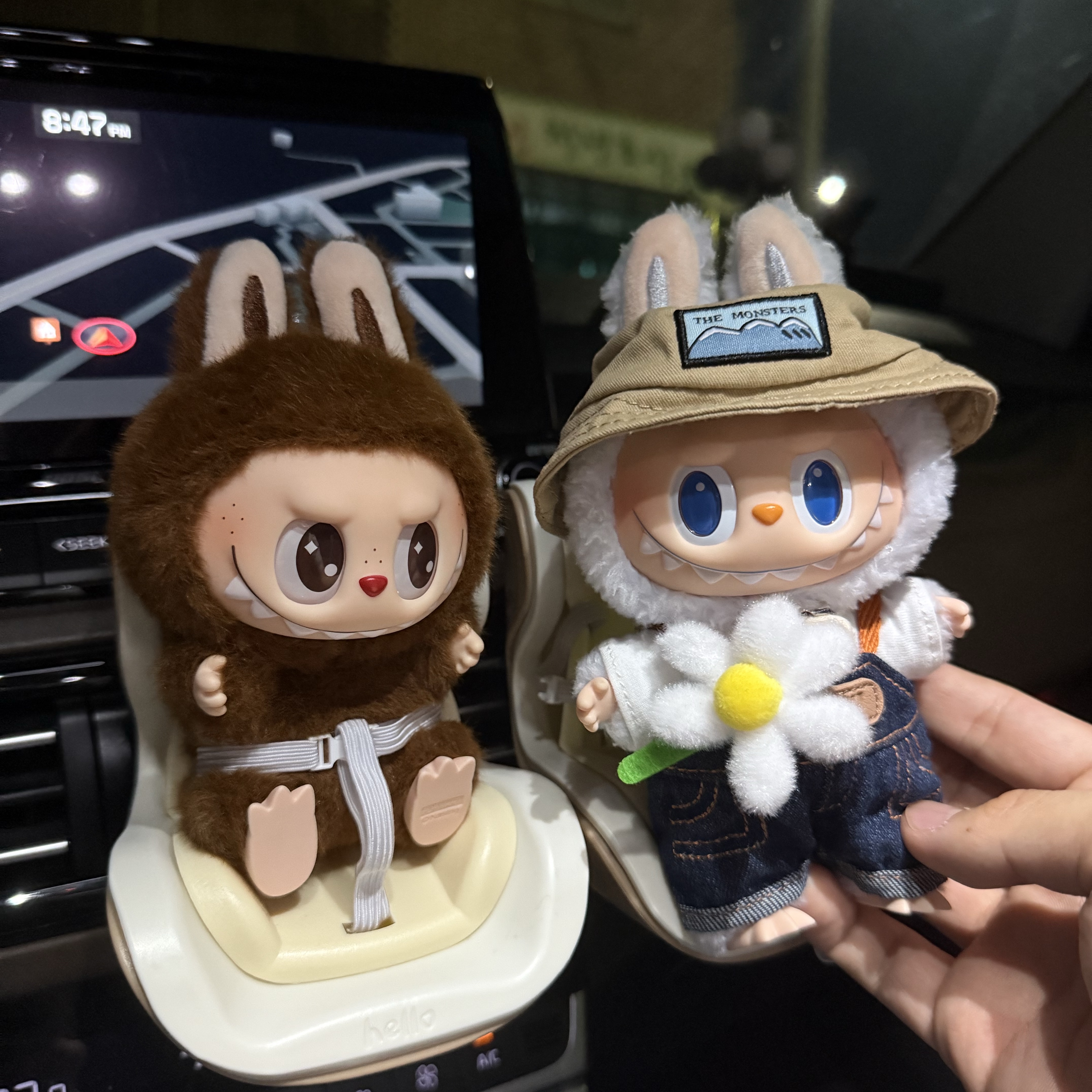 Pop Mart Fall In Wild Labubu Series Toy Keyring, Pop Mart Labubu Let's Play Together Doll Series Duoduo Keyring (Opened Case) 착용 스타일