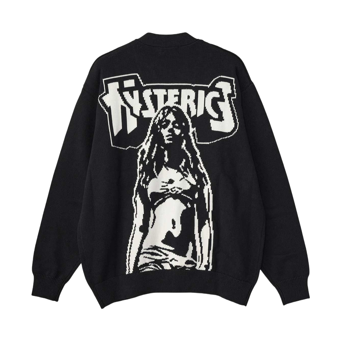 히스테릭 글래머 배드 애스 마마 니트 가디건 블랙(Hysteric Glamour Bad Ass Mama Knitted Cardigan Black) - 1