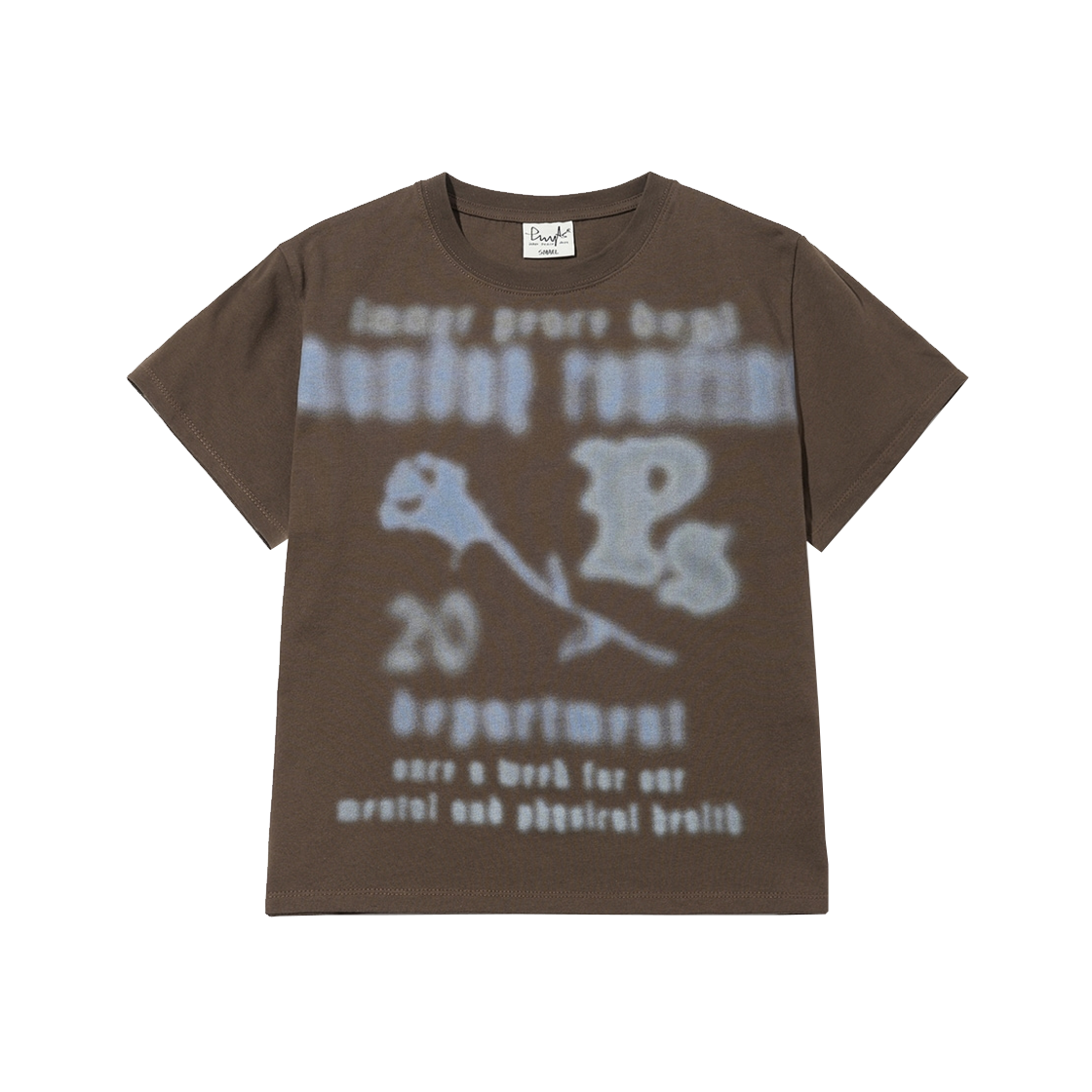 피지컬 디파트먼트 우먼즈 블러 타이포 반팔티셔츠 다크브라운(Phyps Dept Women's Blur Typo T-shirt Dark Brown)