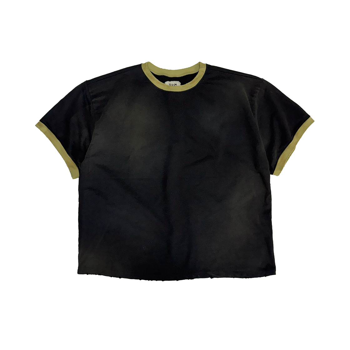 홈리스 디스트레스 링거 티 블랙(Hommless  Distressed Ringer Tee Black)