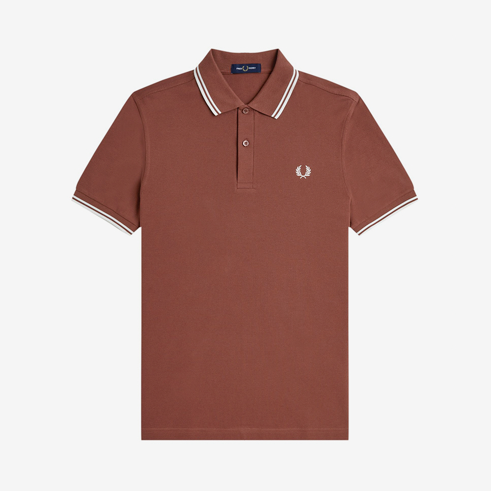프레드페리 M3600 트윈 팁 프레드페리 셔츠 위스키브라운 에크루(Fred Perry M3600 Twin Tipped Fred Perry Shirt Whisky Brown Ecru) - 5