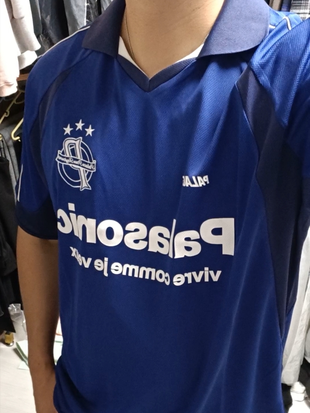 Palace Palais Pro Team Jersey Blue Berry - 25SS 착용 스타일