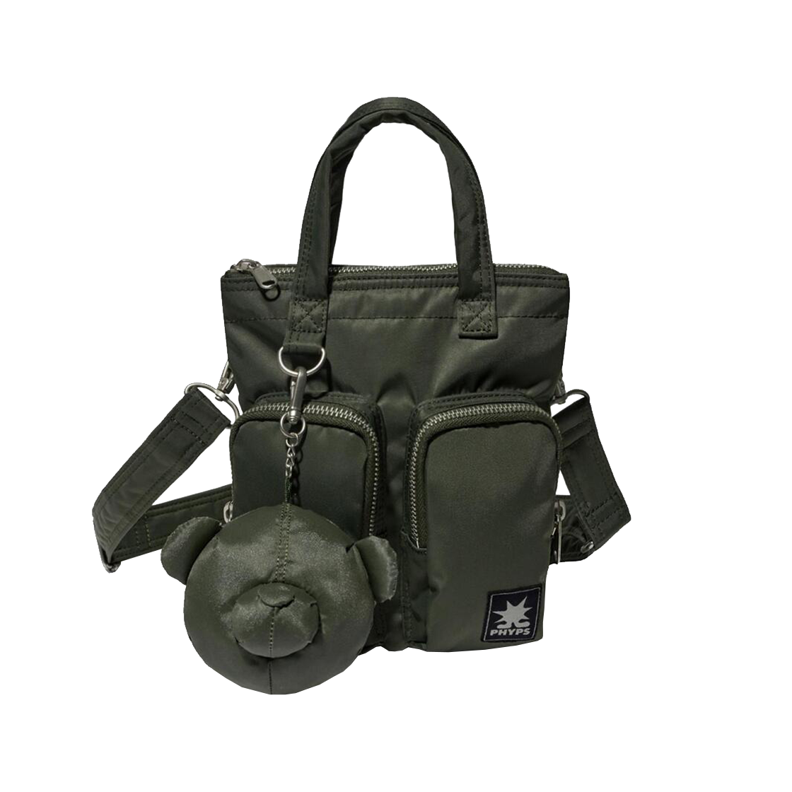 PFX2BG305AKH Phyps Dept Bear Keyring Nylon Multi Pocket Cross Bag (S) Camo