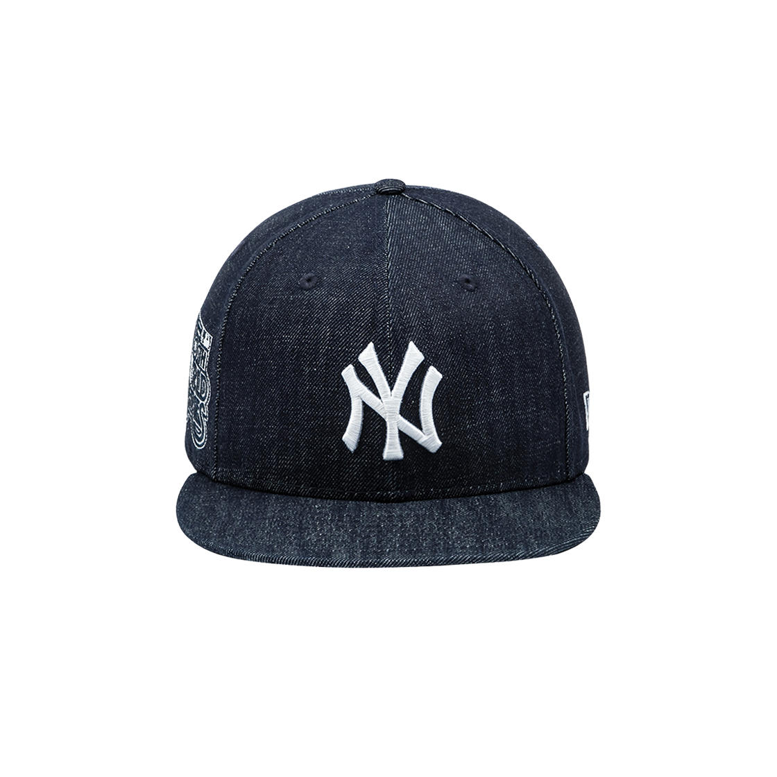 뉴에라 MLB 뉴욕 양키스 월드 시리즈 사이드 패치 데님 사이즈 캡 인디고 데님(New Era MLB New York Yankees World Series Side Patch Denim Size Cap Indigo Denim) - 1