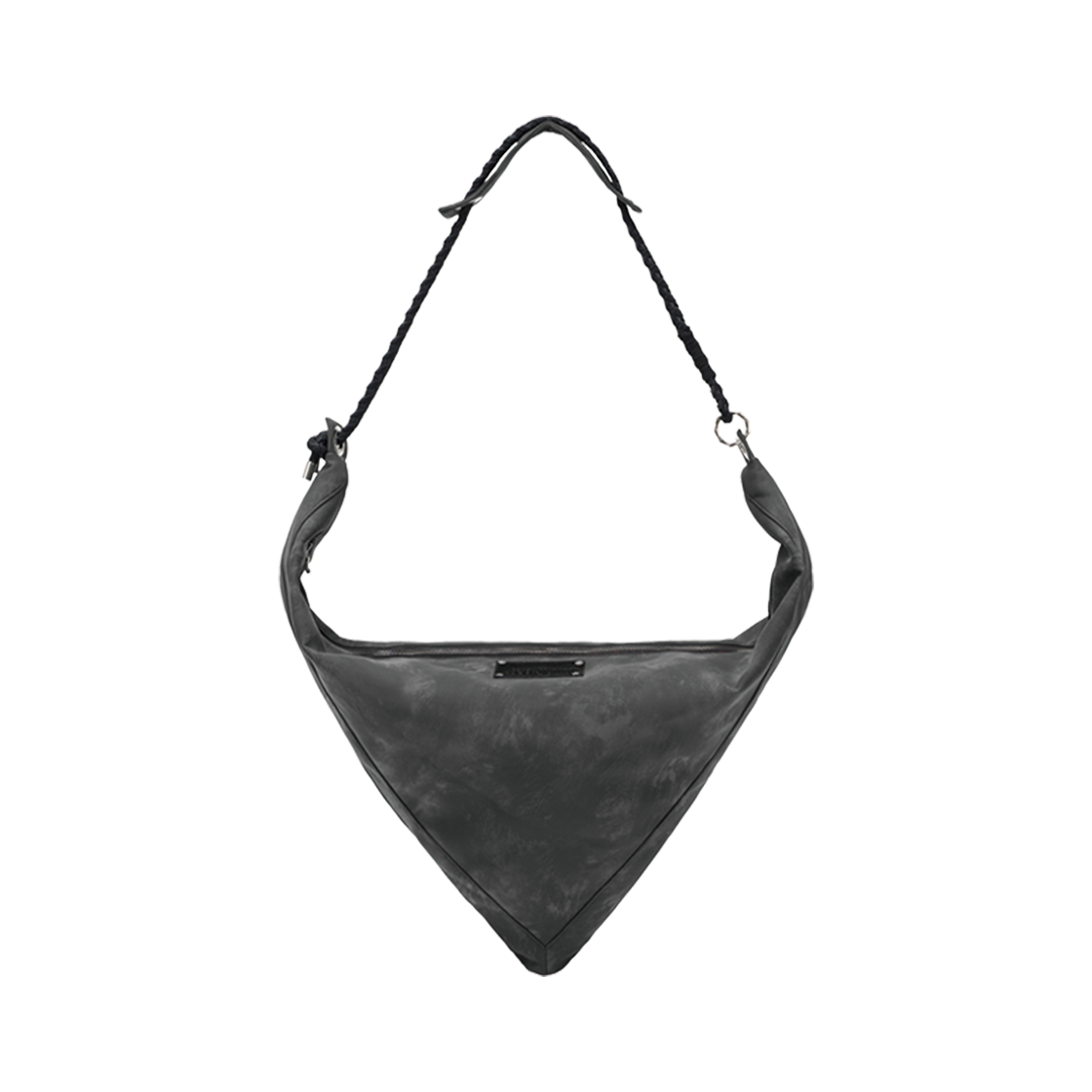 웨슬리휴스턴 제이콥 레더 트라이앵글 크로스백 블랙(WESLEY HYUSTON Jacob Leather Triangle Cross Bag Black)