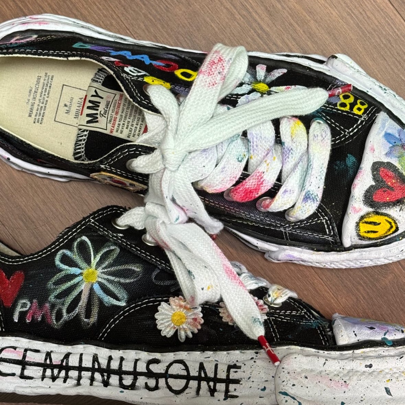 Maison Mihara Yasuhiro Peterson23 OG Sole Canvas Low-top Sneakers Black 착용 스타일 - 3