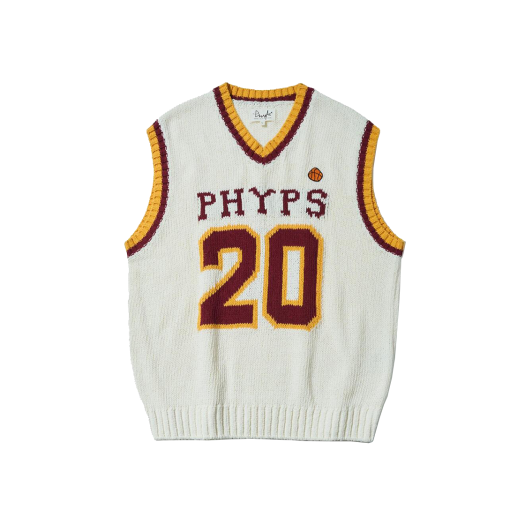 PFM1VS301AIV Phyps Dept Numbering Knit Vest Ivory