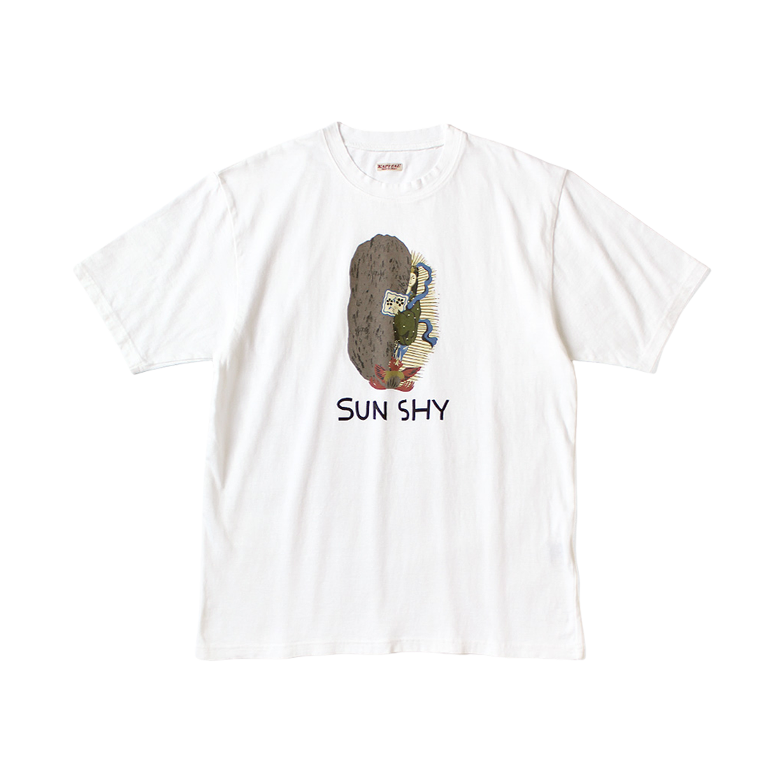 캐피탈 20 저지 크루 티셔츠 썬 샤이 Pt 화이트(Kapital 20 Jersey Crew T-Shirt Sun Shy Pt White)