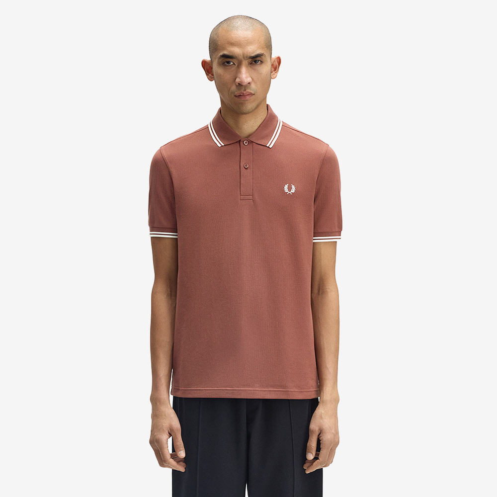 프레드페리 M3600 트윈 팁 프레드페리 셔츠 위스키브라운 에크루(Fred Perry M3600 Twin Tipped Fred Perry Shirt Whisky Brown Ecru) - 2