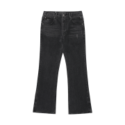WESLEY HYUSTON Sleek Zipper Detail Boots Cut Denim Pants Black