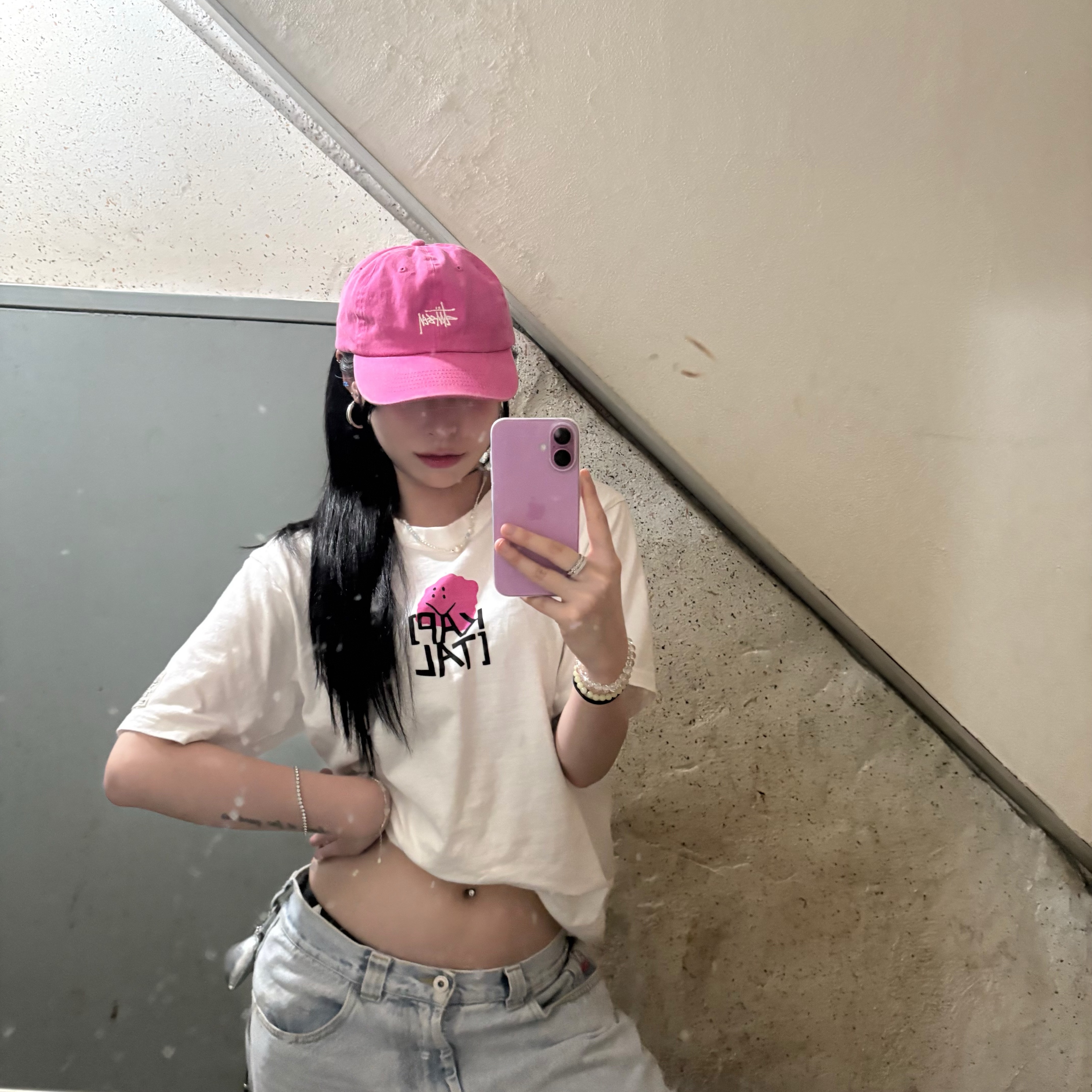Stussy Washed Stock Low Pro Cap Magenta, Kapital 20 Tenjiku Rookie Crew T-Shirt Peckish Kap Pt Pink 착용 스타일 - 2