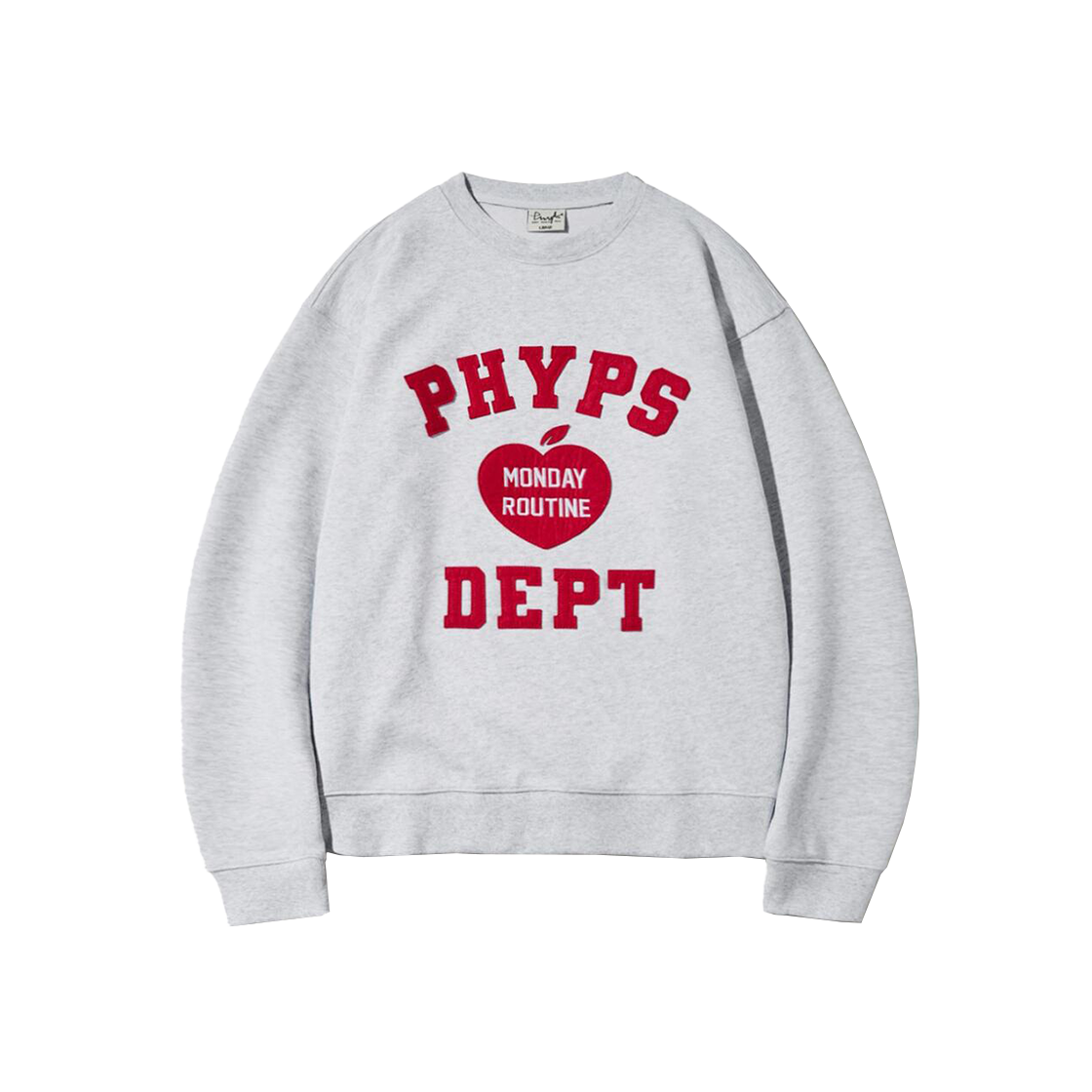 피지컬 디파트먼트 애플 아치로고 스웨트셔츠 라이트 그레이(Phyps Dept Apple Arch Logo Sweatshirt Light Grey)