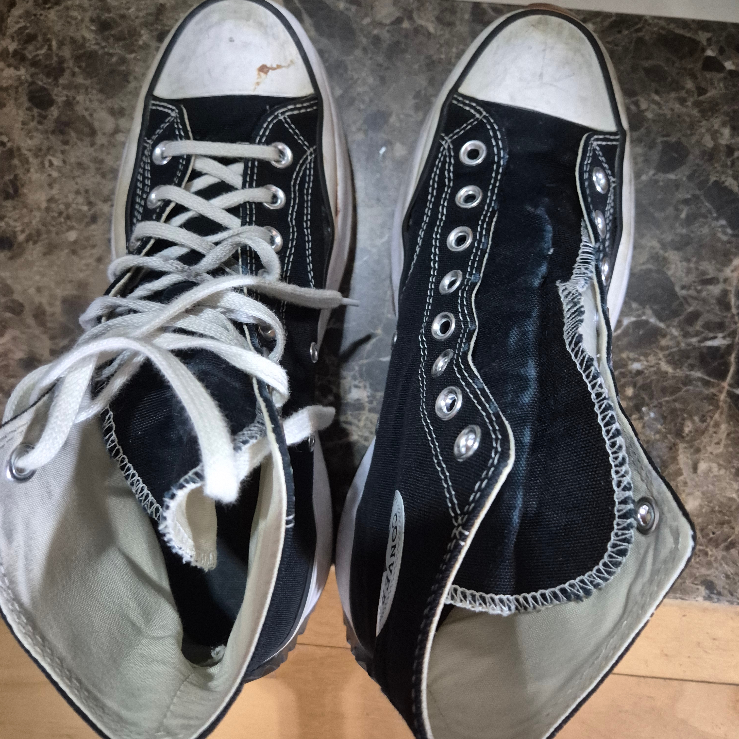 Converse Run Star Hike Hi Black White Gum 착용 스타일