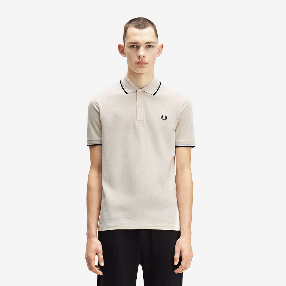 프레드페리 M3600 트윈 팁 프레드페리 셔츠 실키피치 라이트아이스 다크에어포스(Fred Perry M3600 Twin Tipped Fred Perry Shirt Silky Peach Light Ice Dark Airforce) - 2