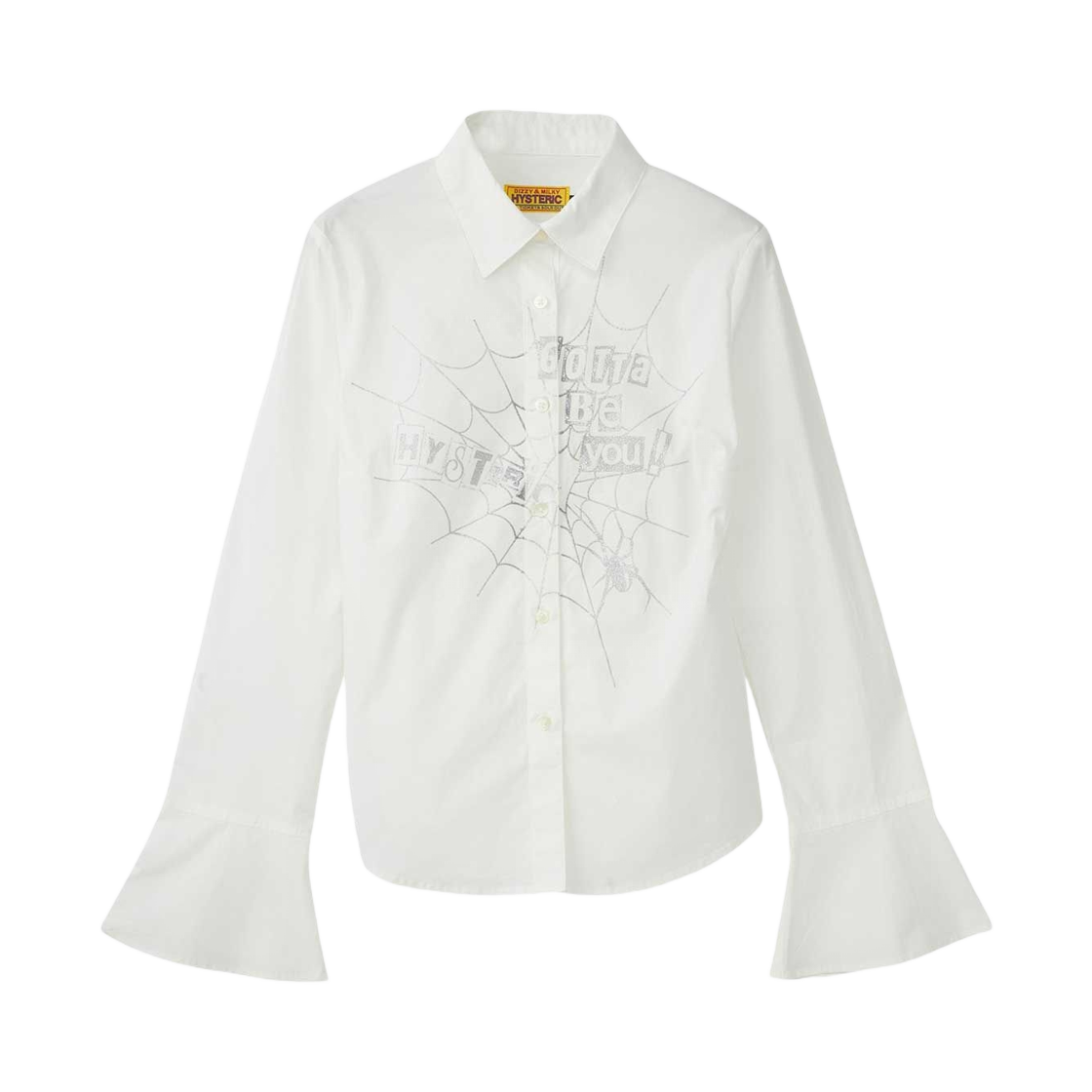 01253AH02 (W) Hysteric Glamour Hysteric Spider Lace-Up Frill Cuff Blouse White