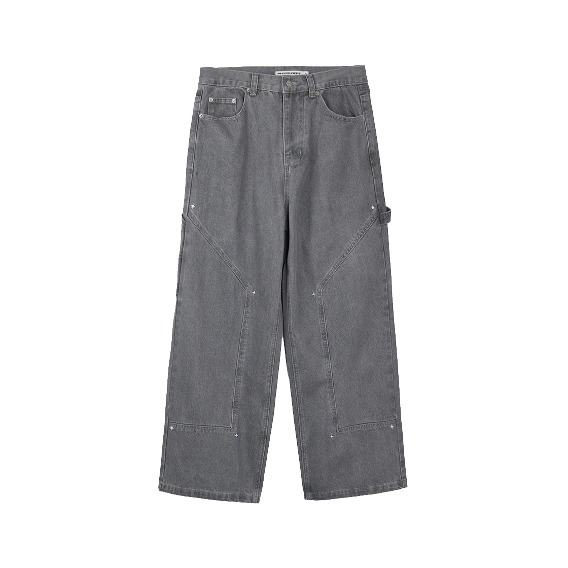 PFS1DP305AGR Phyps Dept Sparkle Carpenter Denim Pants Grey
