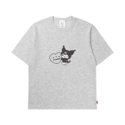 IAB Studio Kuromi Heart T-shirts Light Grey