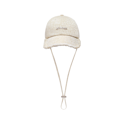 Jacquemus La Croisiere The Artichaut Fringe Baseball Cap Croco Beige