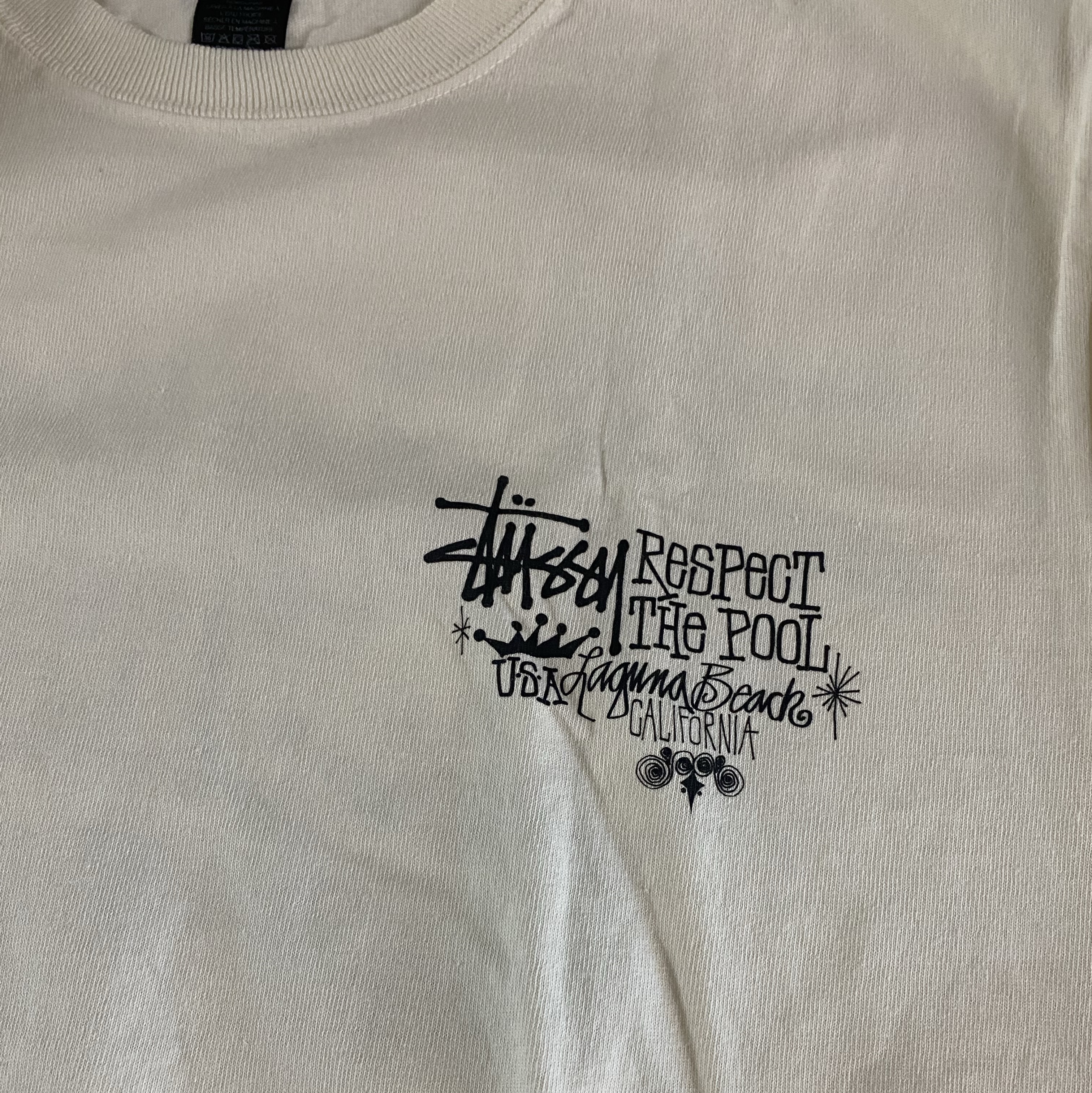 Stussy Respect The Pool T-Shirt Pigment Dyed Natural 착용 스타일 - 2