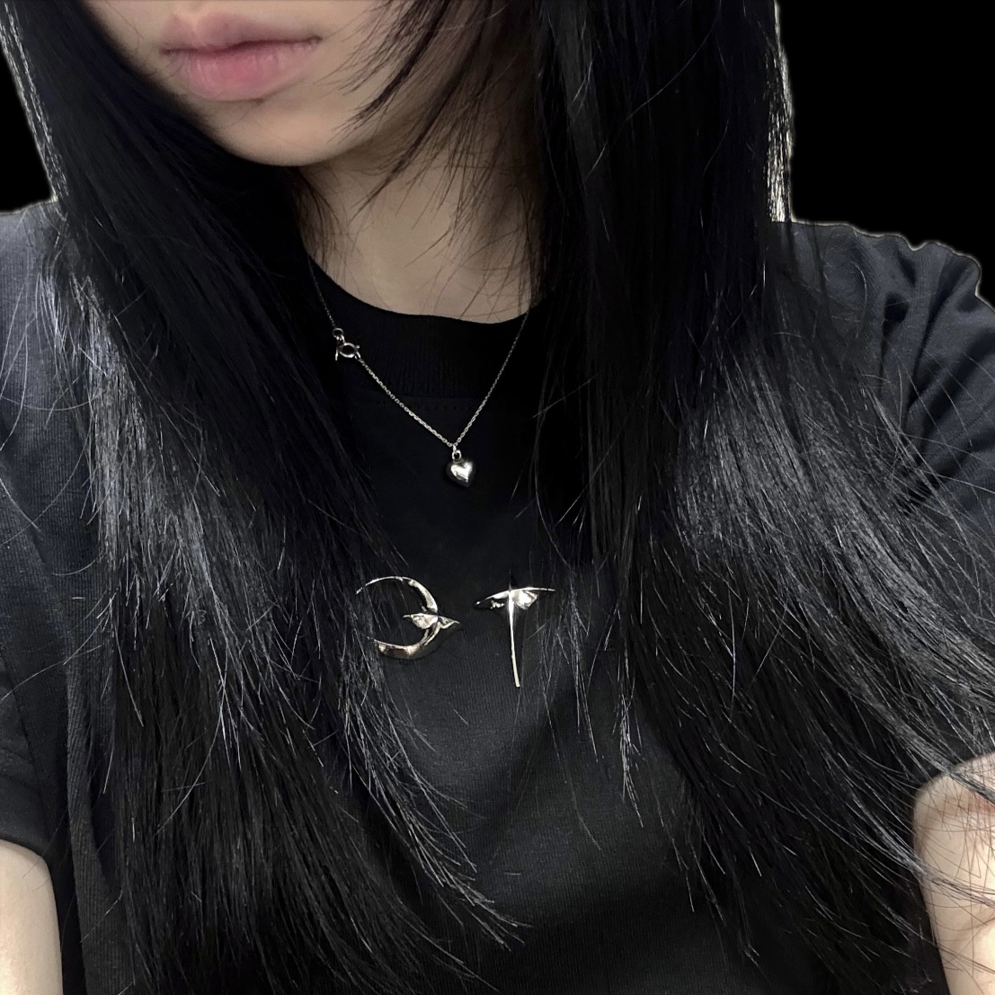 Thug Club Back T-Shirt Slim Black 착용 스타일