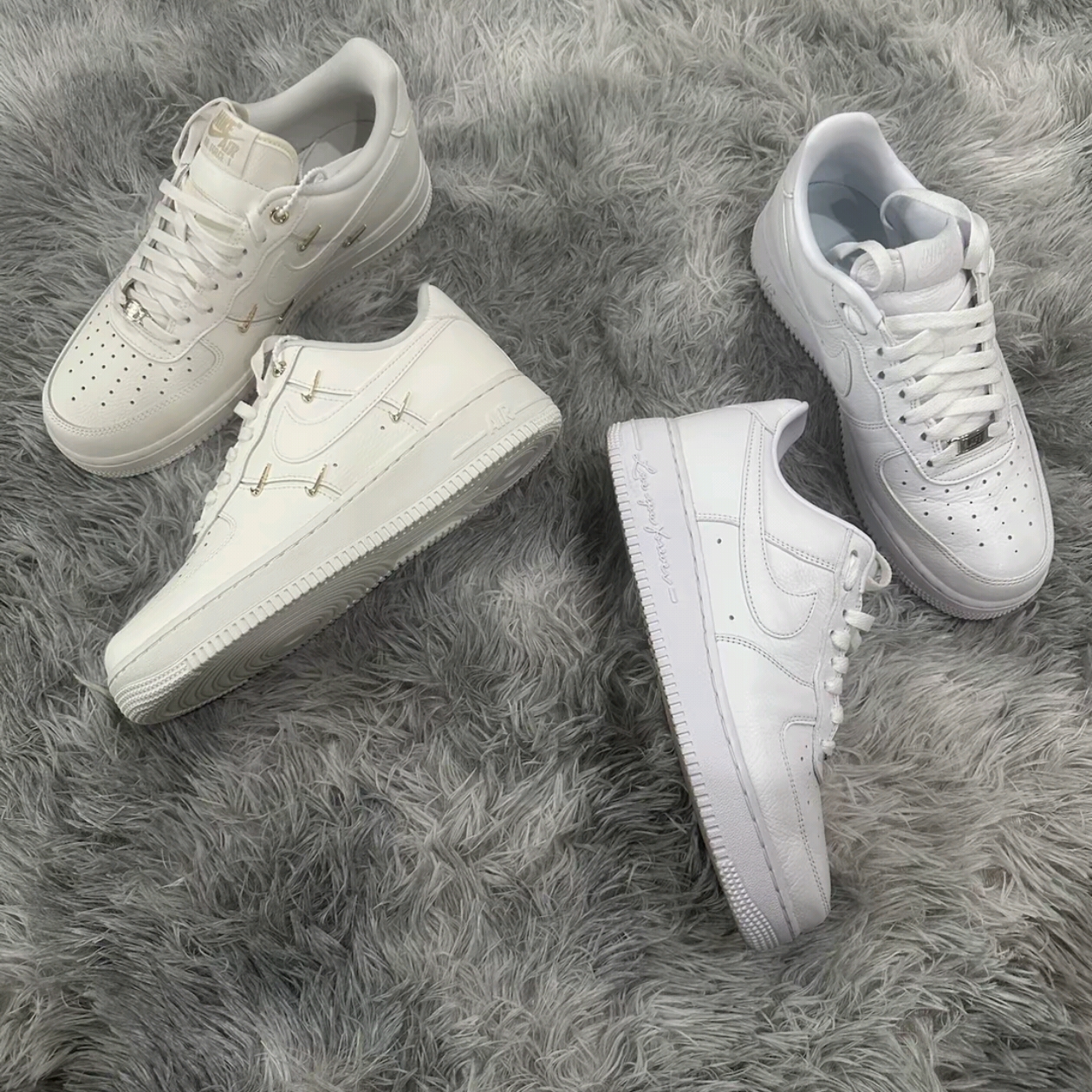 Nike Air Force 1 '07 Low White, (W) Nike Air Force 1 Low '07 LX Sail Metallic Gold 착용 스타일