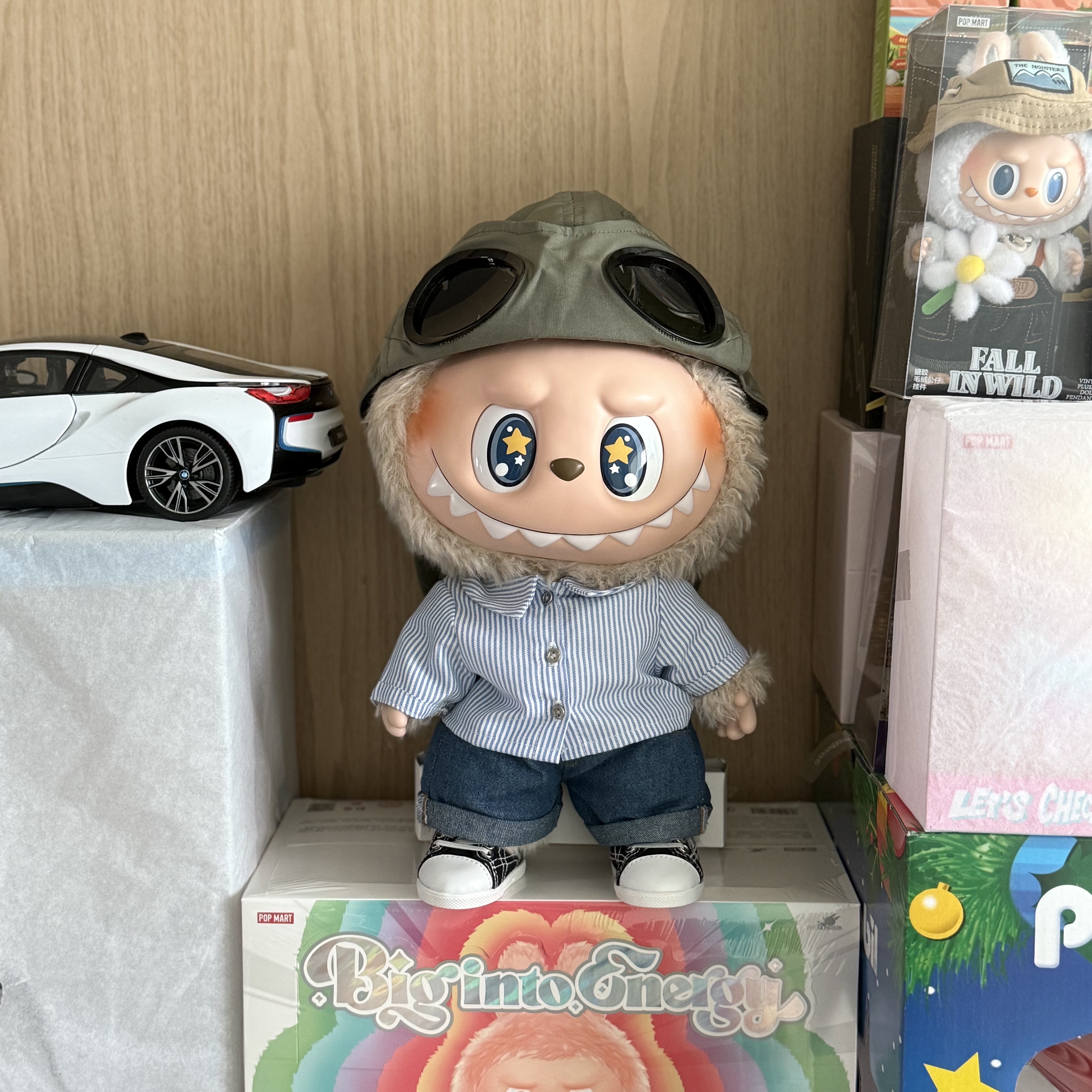 C.P. Company Chrome-R Goggle Cap Bronze Green - 23SS, Pop Mart Labubu x Pronounce Lucky Fairy Toy Keyring 착용 스타일 - 2