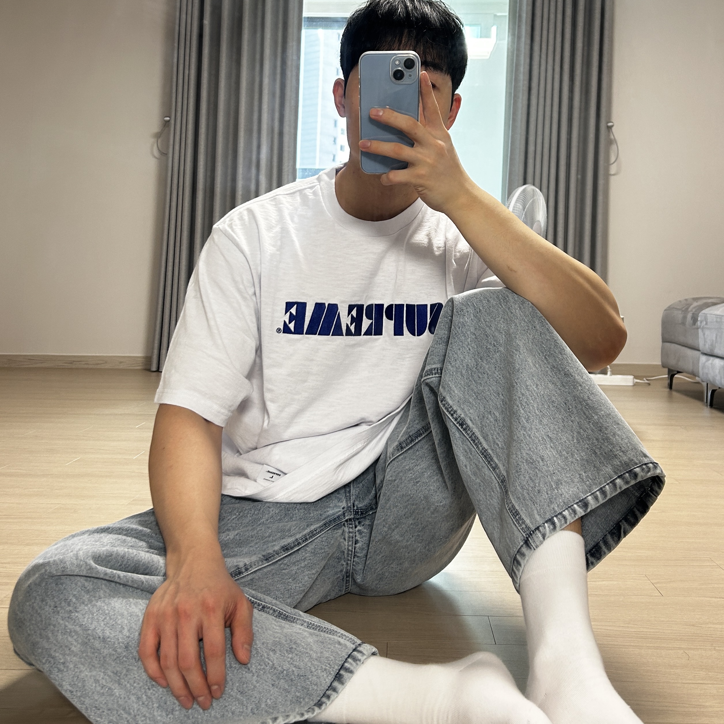 Supreme Stencil Embroidered S/S Top White - 24SS 착용 스타일 - 1