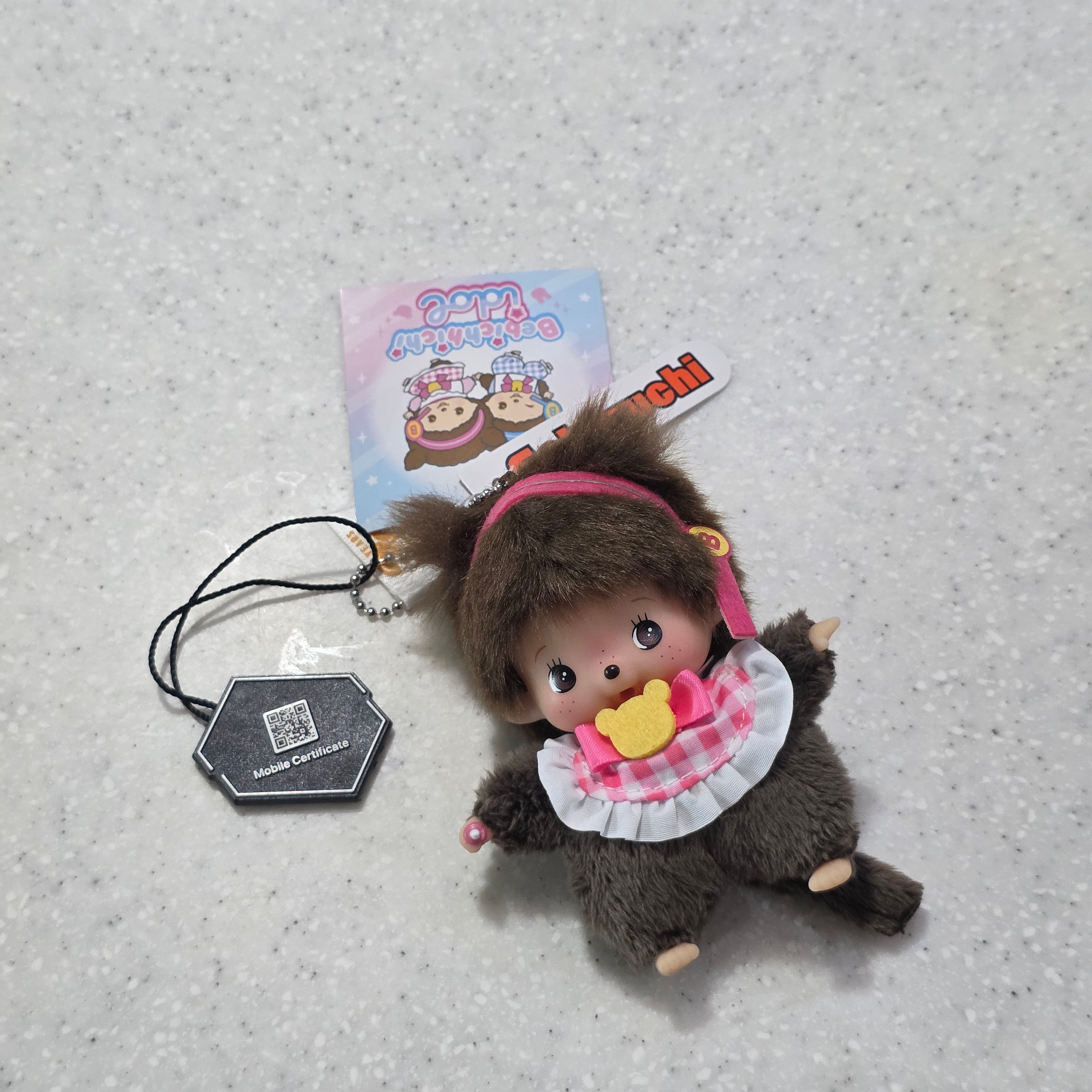 Monchhichi Idol SS Bebichhichi Key Chain Pink 착용 스타일